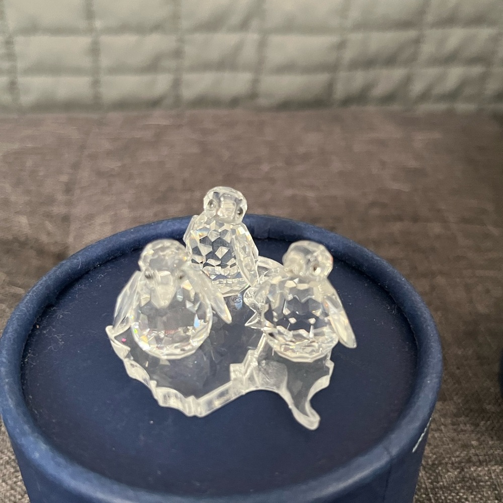 Swarovski Crystal Penguin Trio Figurine